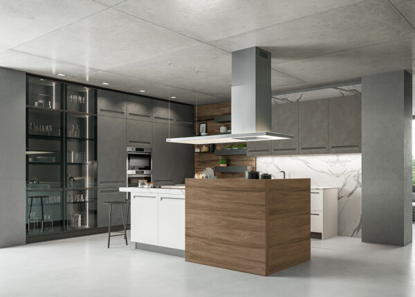 Tekna 01: cucina ad isola che unisce design moderno e eleganza. Arredamenti CasaStore è rivenditore autorizzato Arredo3 a Salerno