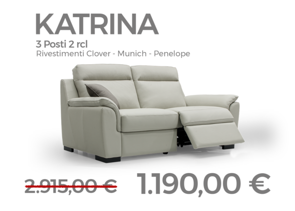 Divano 3 posti reclinabile Katrina CuboRosso Sconto Speciale 62% - Promo Divani Summer 2024
