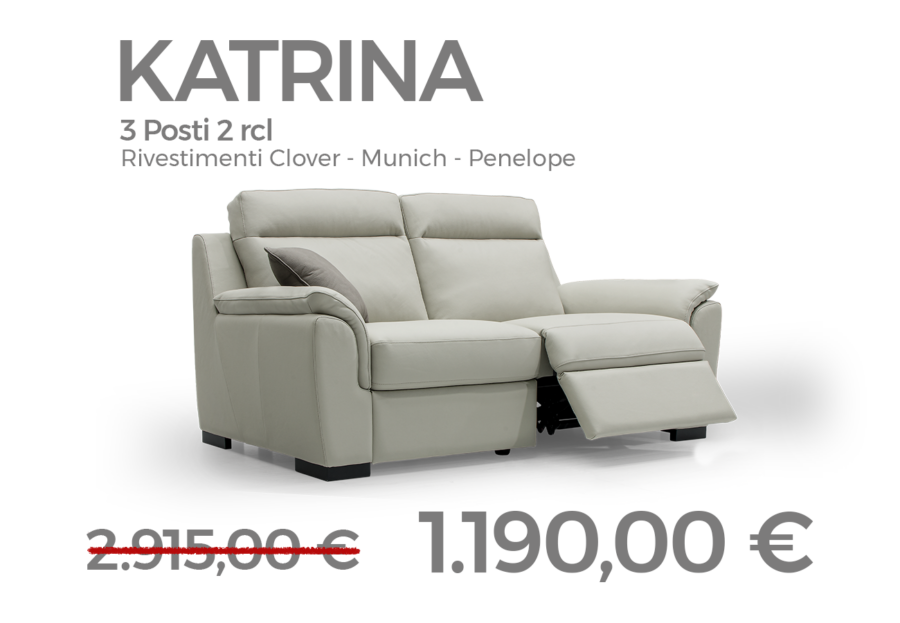 Divano 3 posti reclinabile Katrina CuboRosso Sconto Speciale 62% - Promo Divani Summer 2024