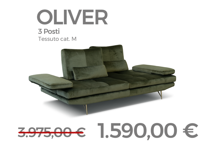 Divano 3 posti con schienali traslanti Oliver CuboRosso Sconto Speciale 62% - Promo Divani Summer 2024