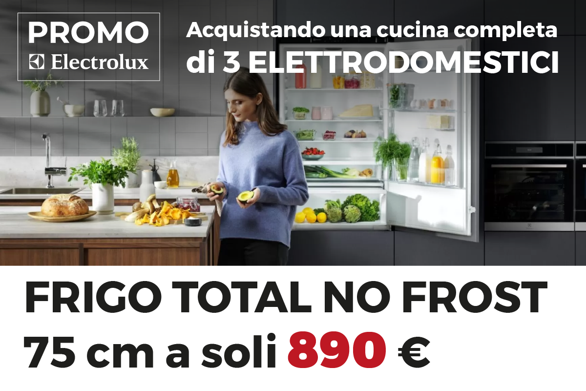 Offerta Cucine Arredo3 2024 - Con Cucina completa con elettrodomestici Electrolux Frigorifero 75 cm a prezzo speciale