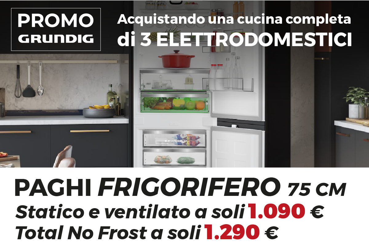 Offerta Cucine Arredo3 2024 - Con Cucina completa con elettrodomestici Grundig Frigorifero 75 cm a prezzo speciale
